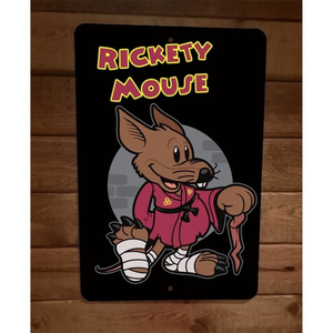 Rickety Mickey Mouse Splinter TMNT Rat Art 8x12‎ Metal Wall Sign
